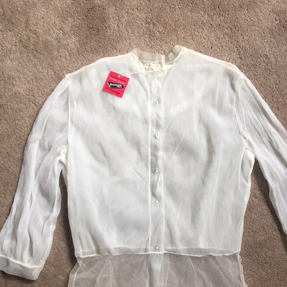 1940-50s era sheer nylon blouse with tags!! - Picture 4 of 6